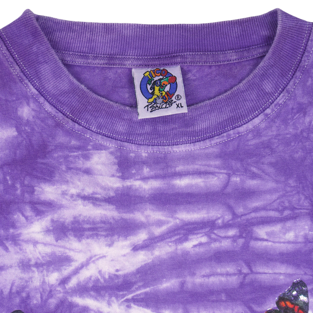 Vintage (Tico) - Butterflies Rainforest Costa Rica Tie-Dye T-Shirt 1990s X-Large Vintage Retro