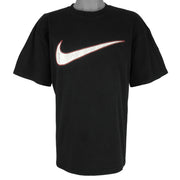 Nike - Black Big Logo T-Shirt 1990s Large Vintage Retro