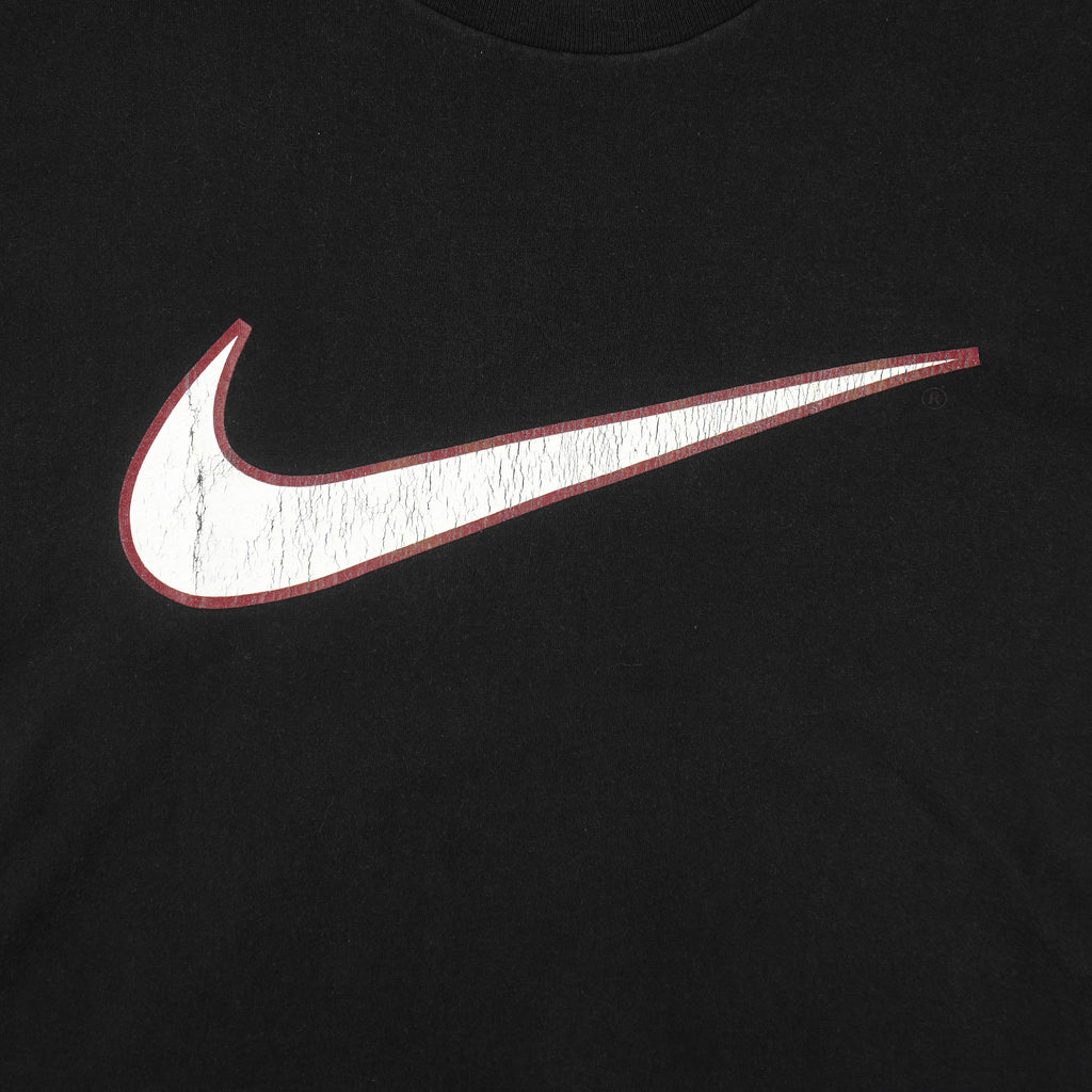 Nike - Black Big Logo T-Shirt 1990s Large Vintage Retro