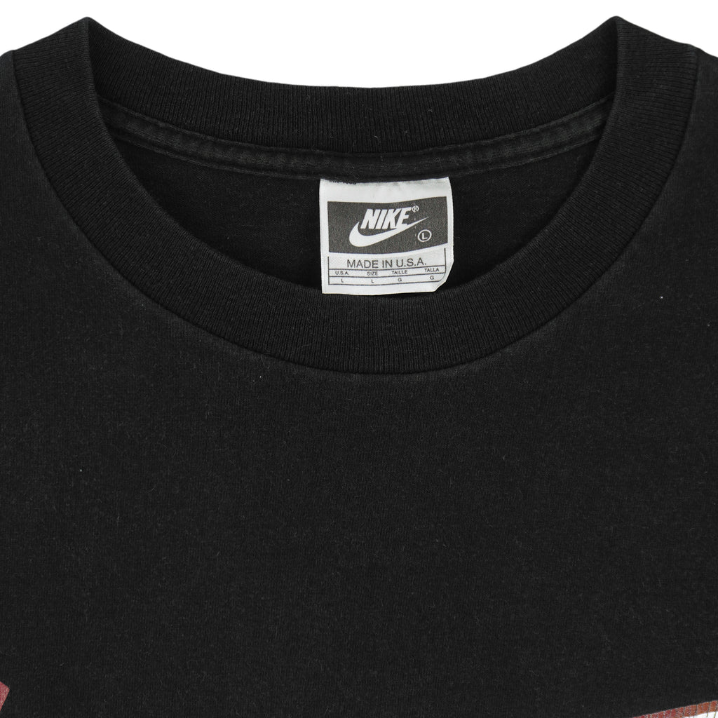 Nike - Black Big Logo T-Shirt 1990s Large Vintage Retro