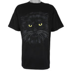 Vintage (Gildan) - Black Cat Animal Printed T-Shirt 1990s X-Large Vintage Retro