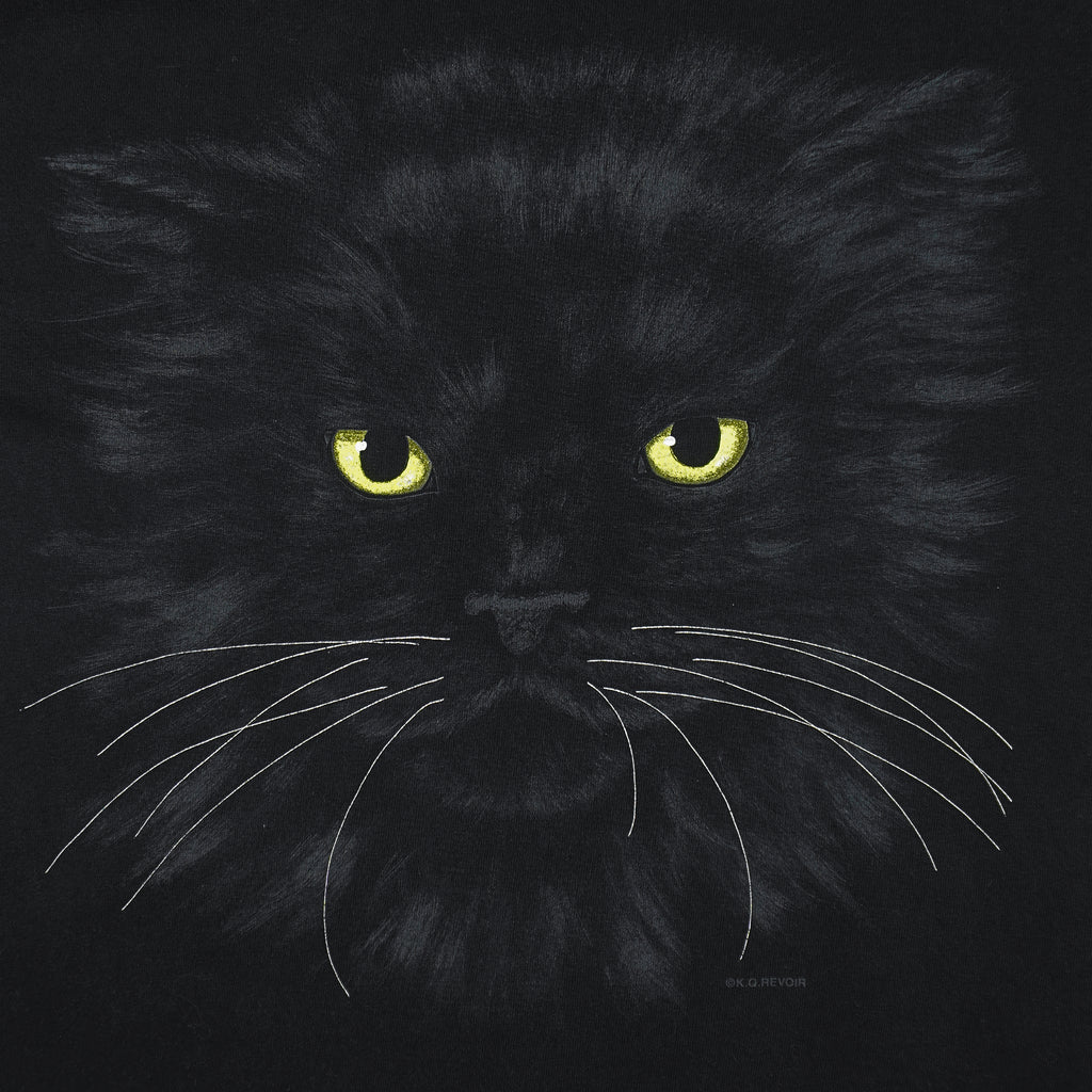 Vintage (Gildan) - Black Cat Animal Printed T-Shirt 1990s X-Large Vintage Retro
