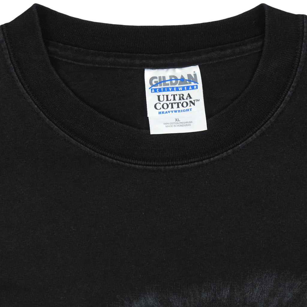 Vintage (Gildan) - Black Cat Animal Printed T-Shirt 1990s X-Large Vintage Retro