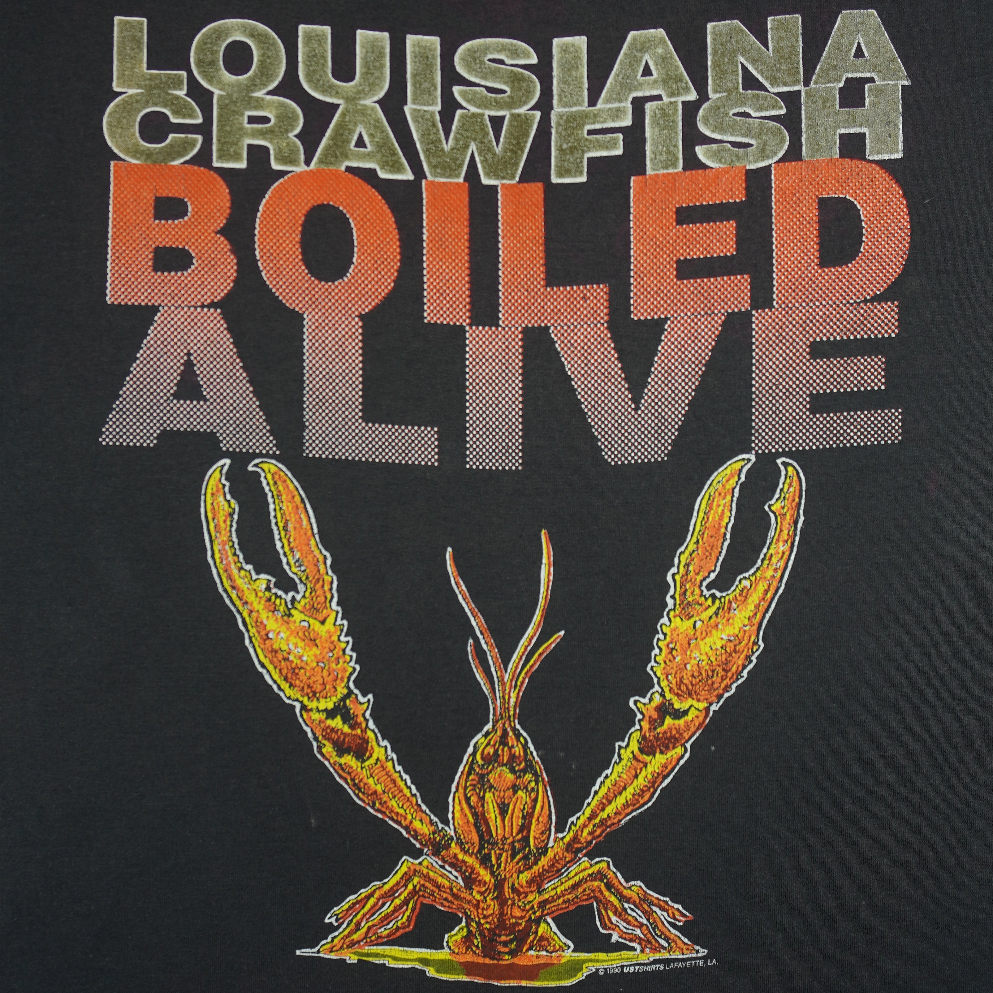 Vintage (UST) - Louisiana Crawfish Boiled Alive T-Shirt 1990 X-Large Vintage Retro