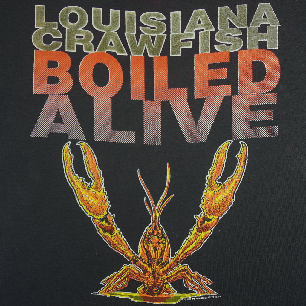 Vintage (UST) - Louisiana Crawfish Boiled Alive T-Shirt 1990 X-Large Vintage Retro
