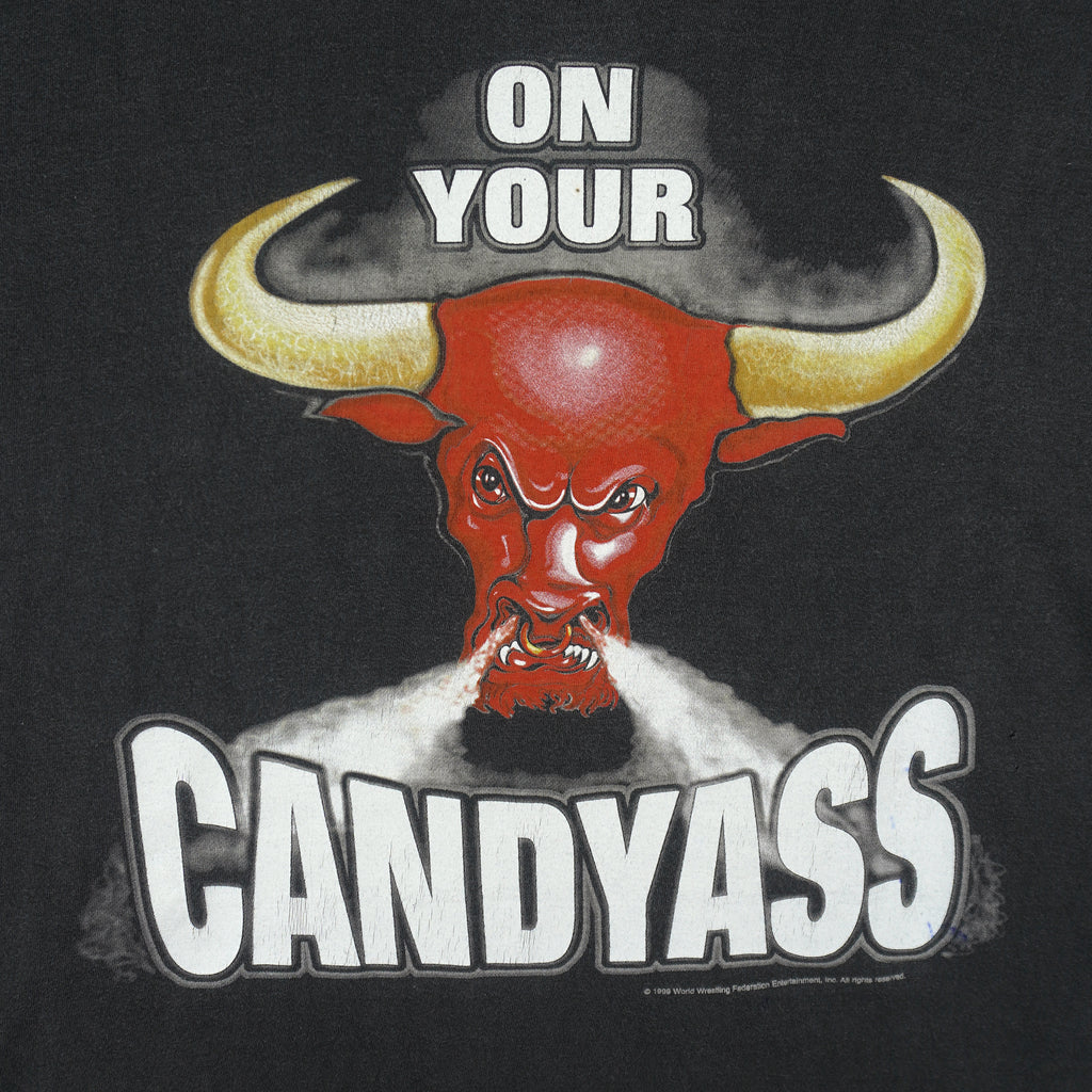 Vintage - WWF On Your Candyass Spell-Out T-Shirt 1999 Large Vintage Retro