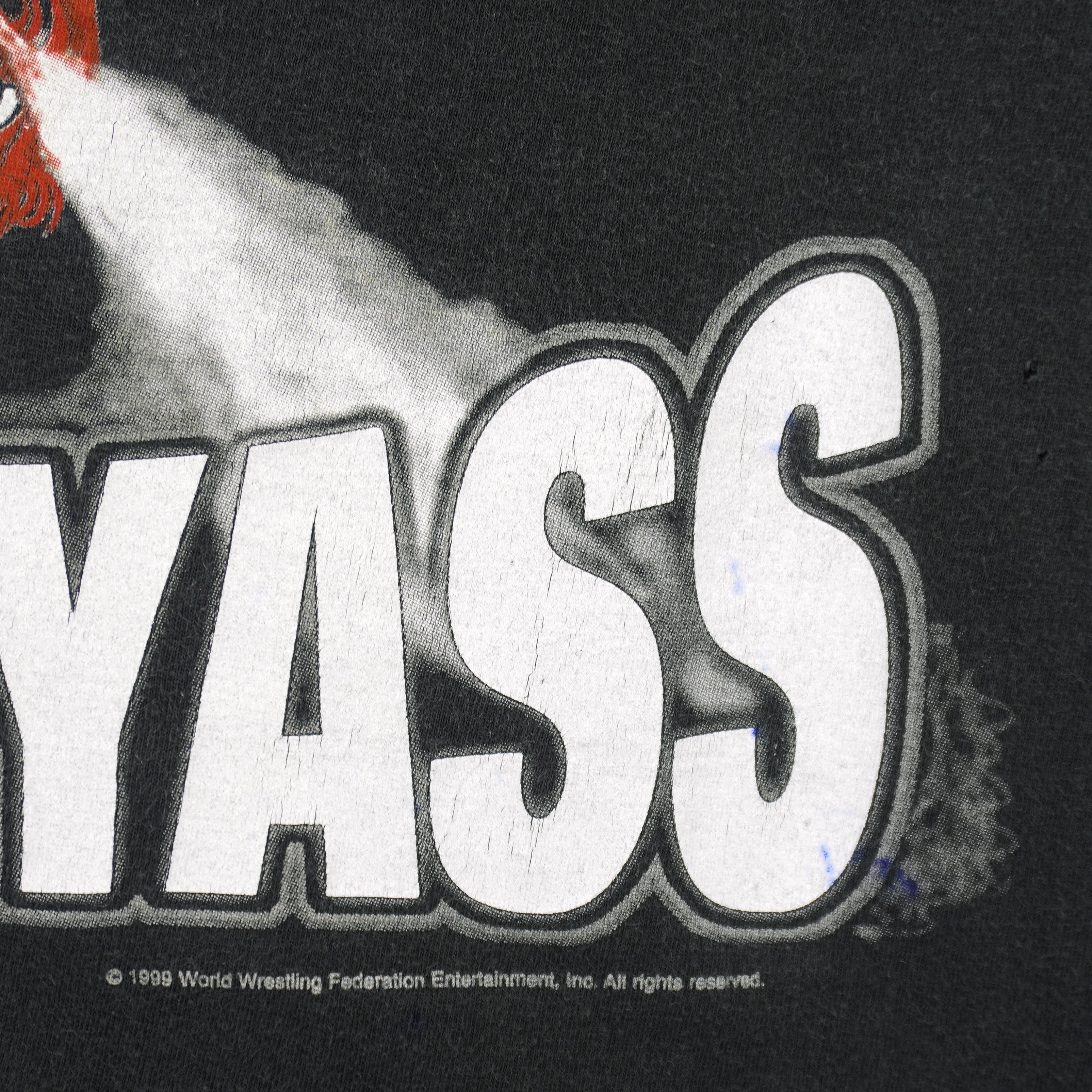 Vintage - WWF On Your Candyass Spell-Out T-Shirt 1999 Large Vintage Retro