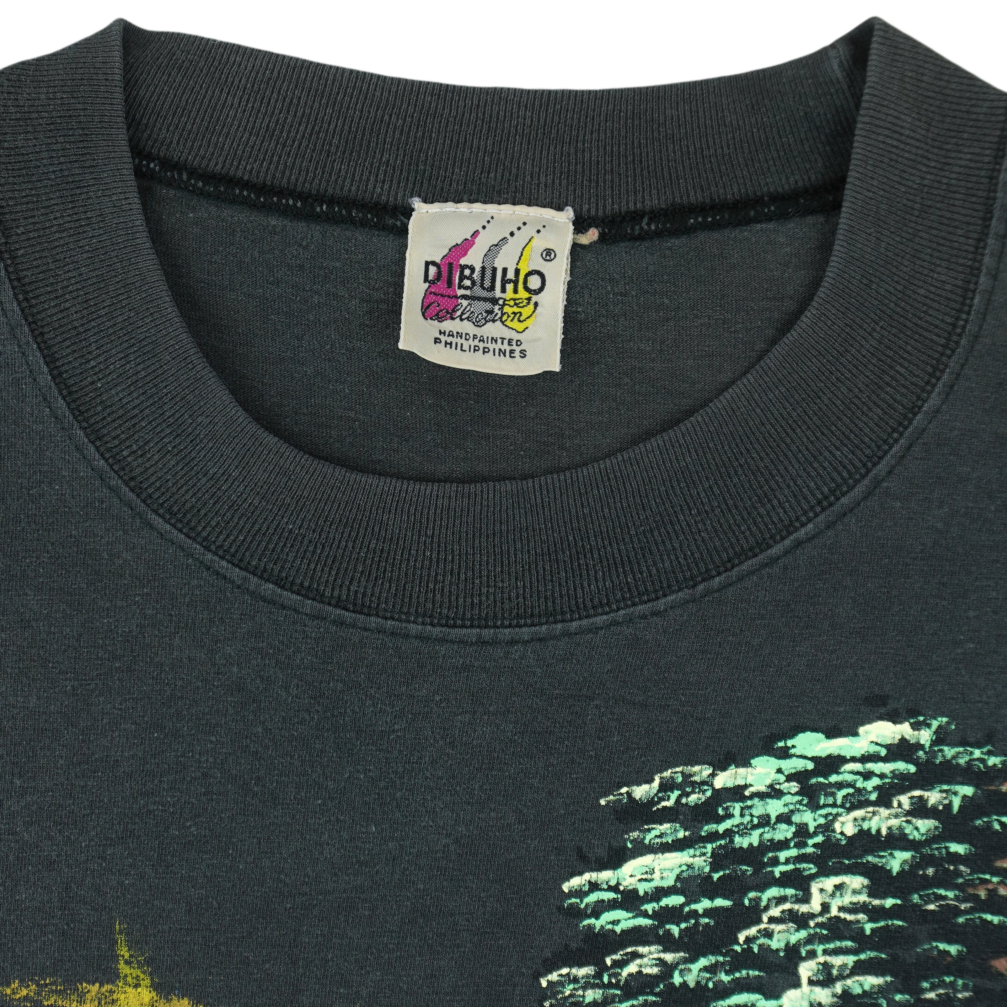 Vintage (Dibuho) - Sunrise Philippines Handpainted T-Shirt 1990s Large Vintage Retro