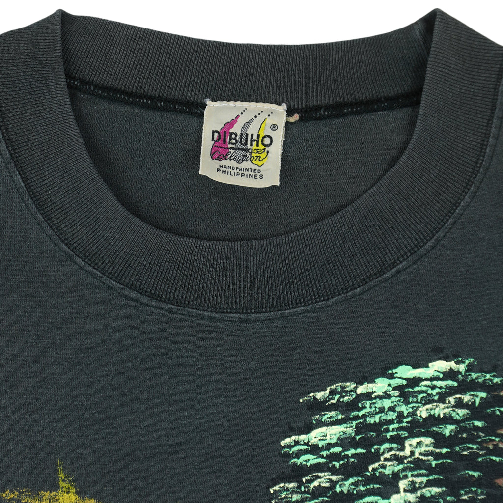 Vintage (Dibuho) - Sunrise Philippines Handpainted T-Shirt 1990s Large Vintage Retro