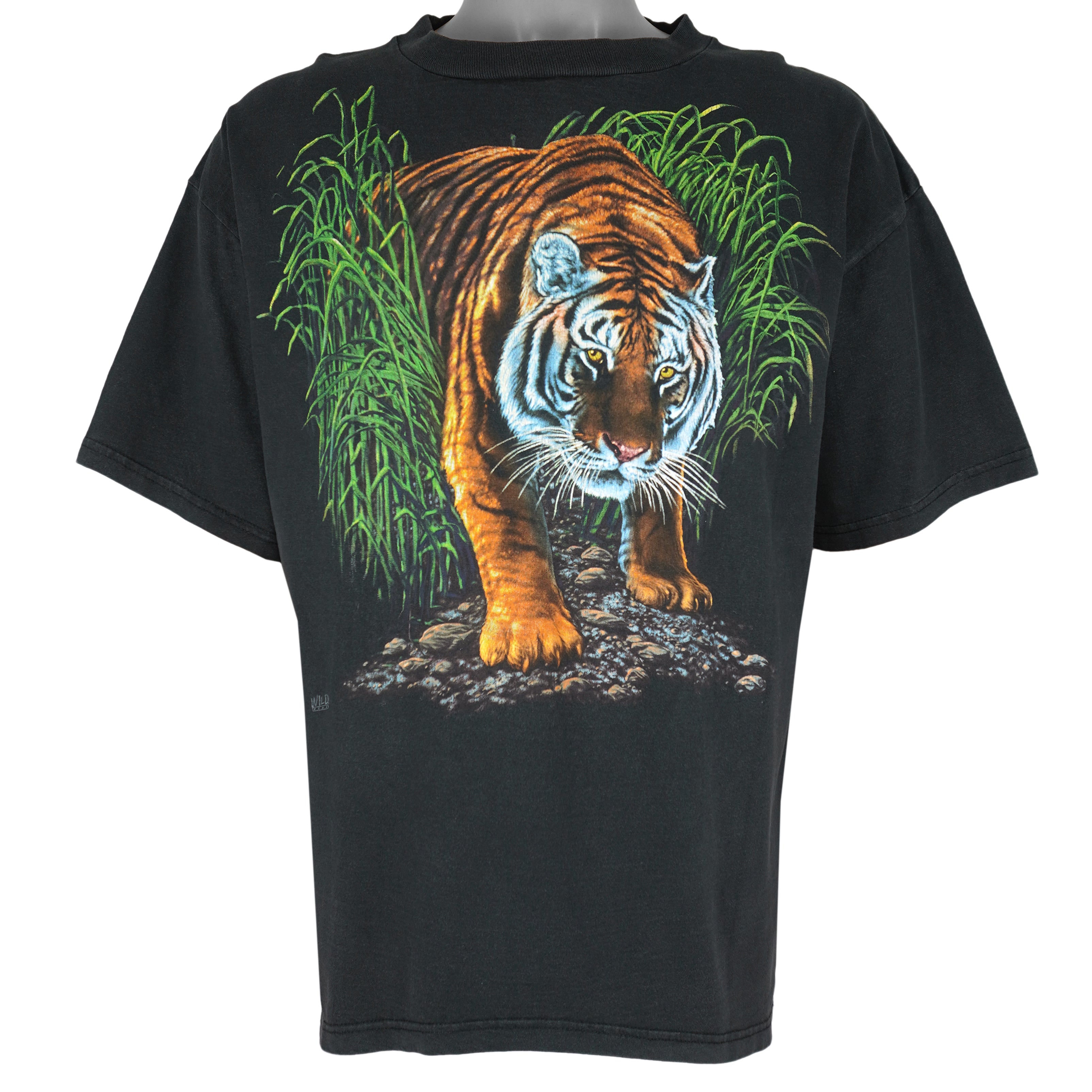 Vintage (Wild Wear) - Bengal Tiger Animal Print T-Shirt 1990s X-Large Vintage Retro