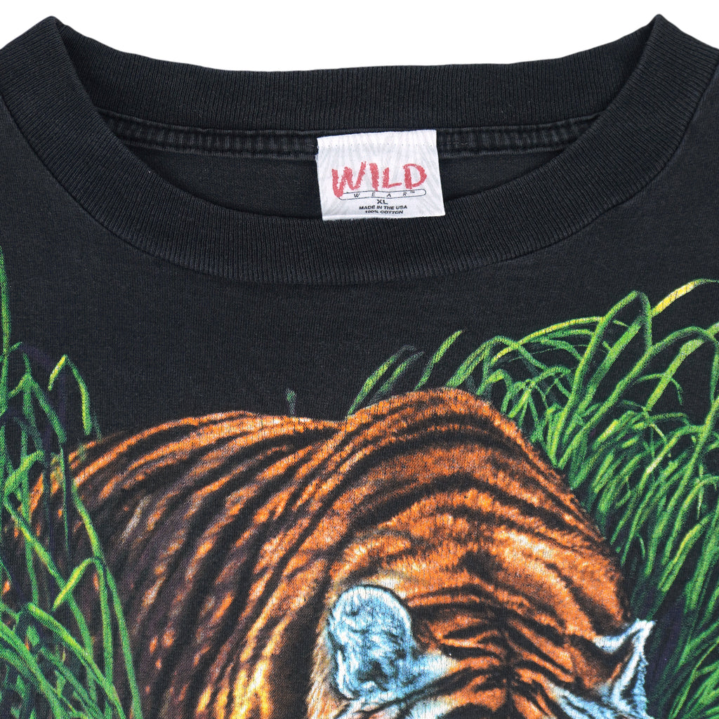 Vintage (Wild Wear) - Bengal Tiger Animal Print T-Shirt 1990s X-Large Vintage Retro