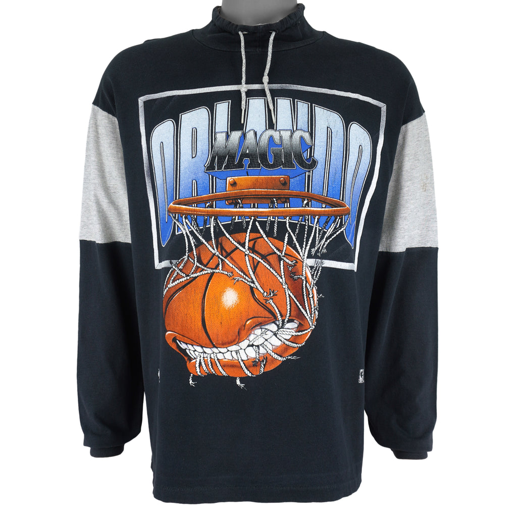 NBA (Artex) - Orlando Magic Spell-Out Long Sleeve Shirt 1990s Medium Vintage Retro Basketball