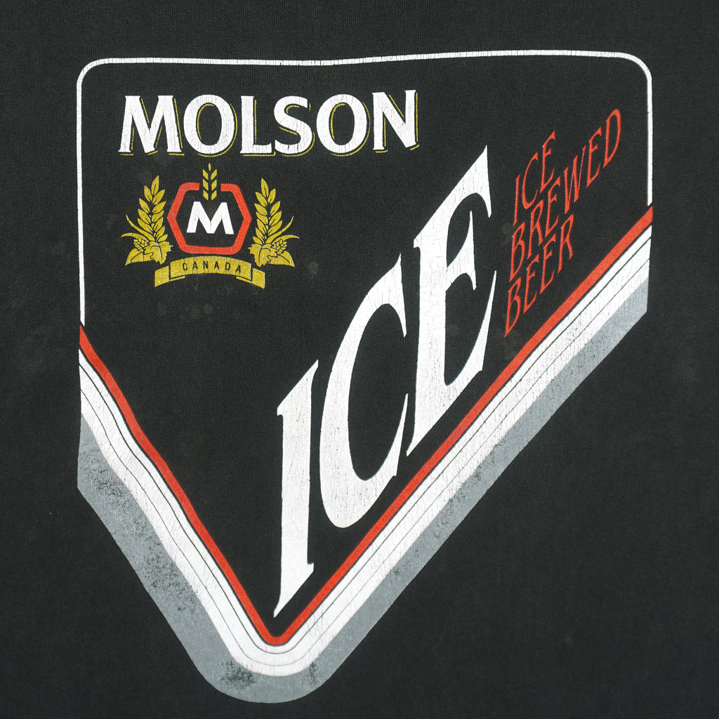Vintage (All Sport) - Molson Canada Ice Brewed Beer Single Stitch T-Shirt 1990s X-Large Vintage Retro