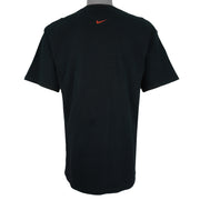 Nike - Black Vertical Logo T-Shirt 1990s Large