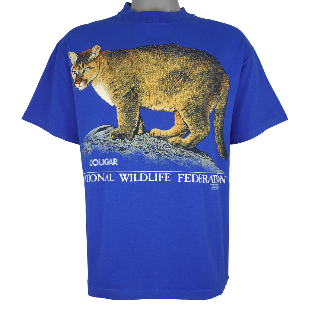 Vintage (Sun) - Cougar Animal Print T-Shirt 1990 Large Vintage Retro