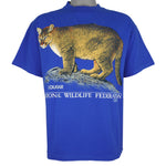 Vintage (Sun) - Cougar Animal Print Single Stitch T-Shirt 1990 Large