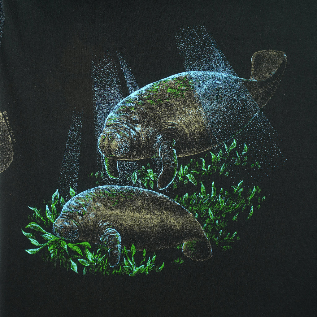 Vintage (Fruit Of The Loom) - Manatee Cocoa Beach T-Shirt 1991 Large Vintage Retro