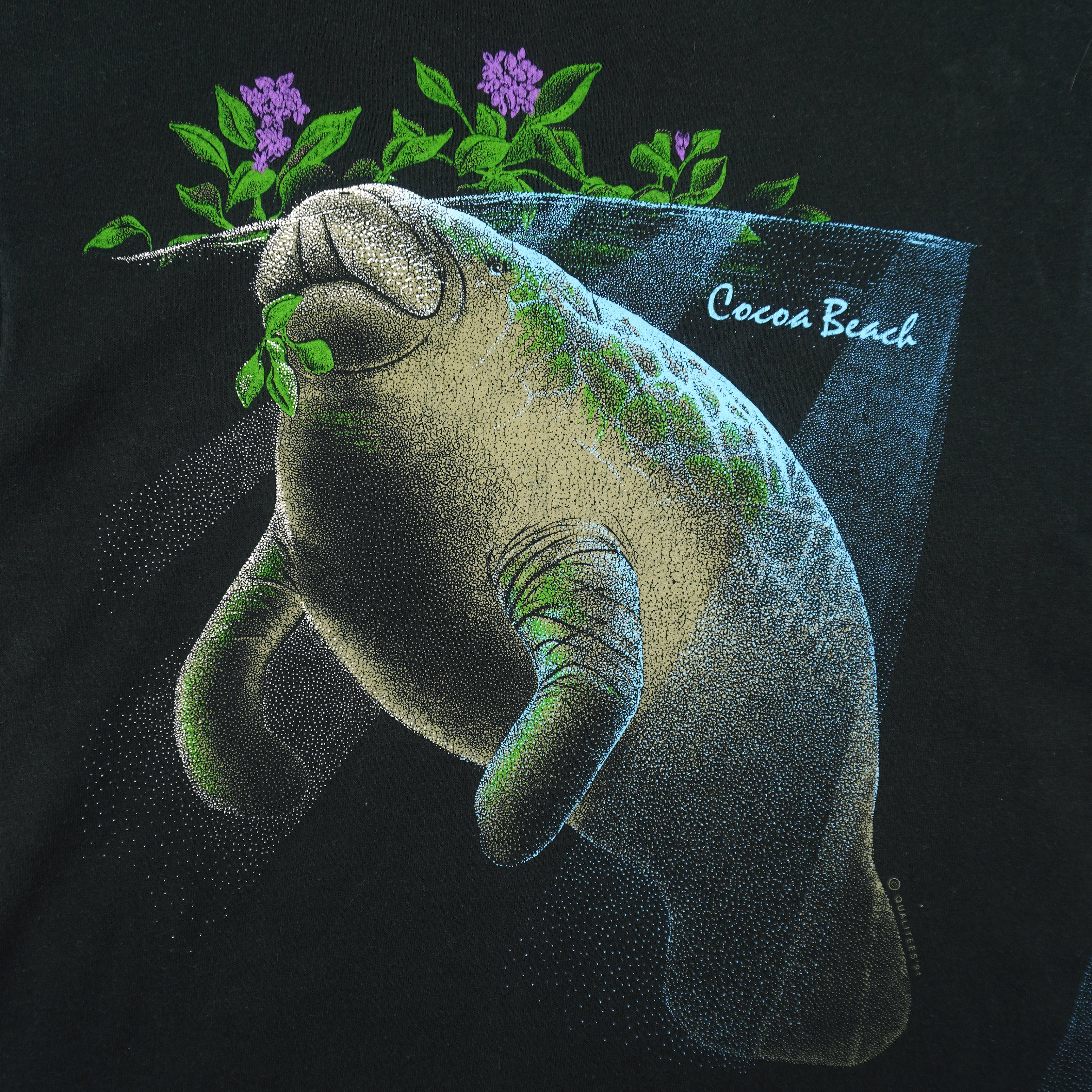 Vintage (Fruit Of The Loom) - Manatee Cocoa Beach T-Shirt 1991 Large Vintage Retro