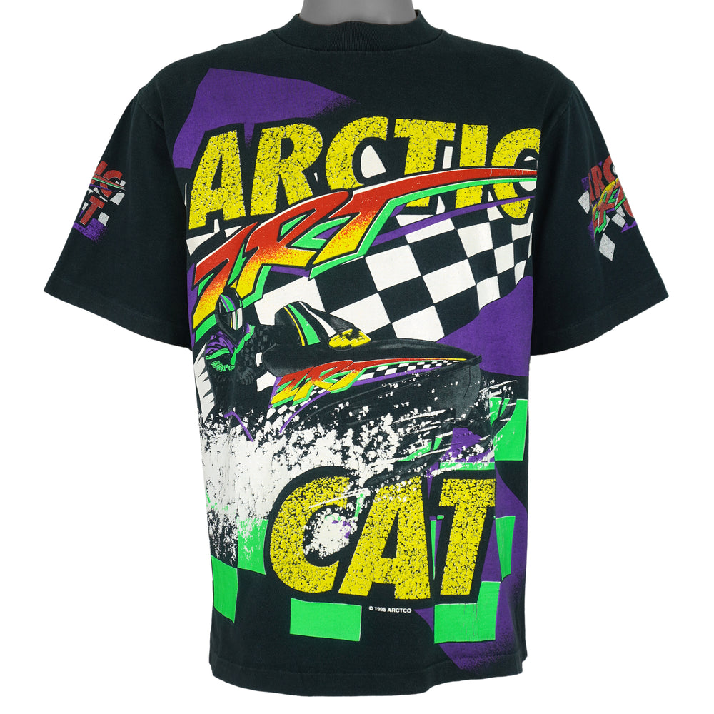 Vintage - Arctic Cat ZR Snowmobile Racing All Over Print T-Shirt 1995 Vintage Retro