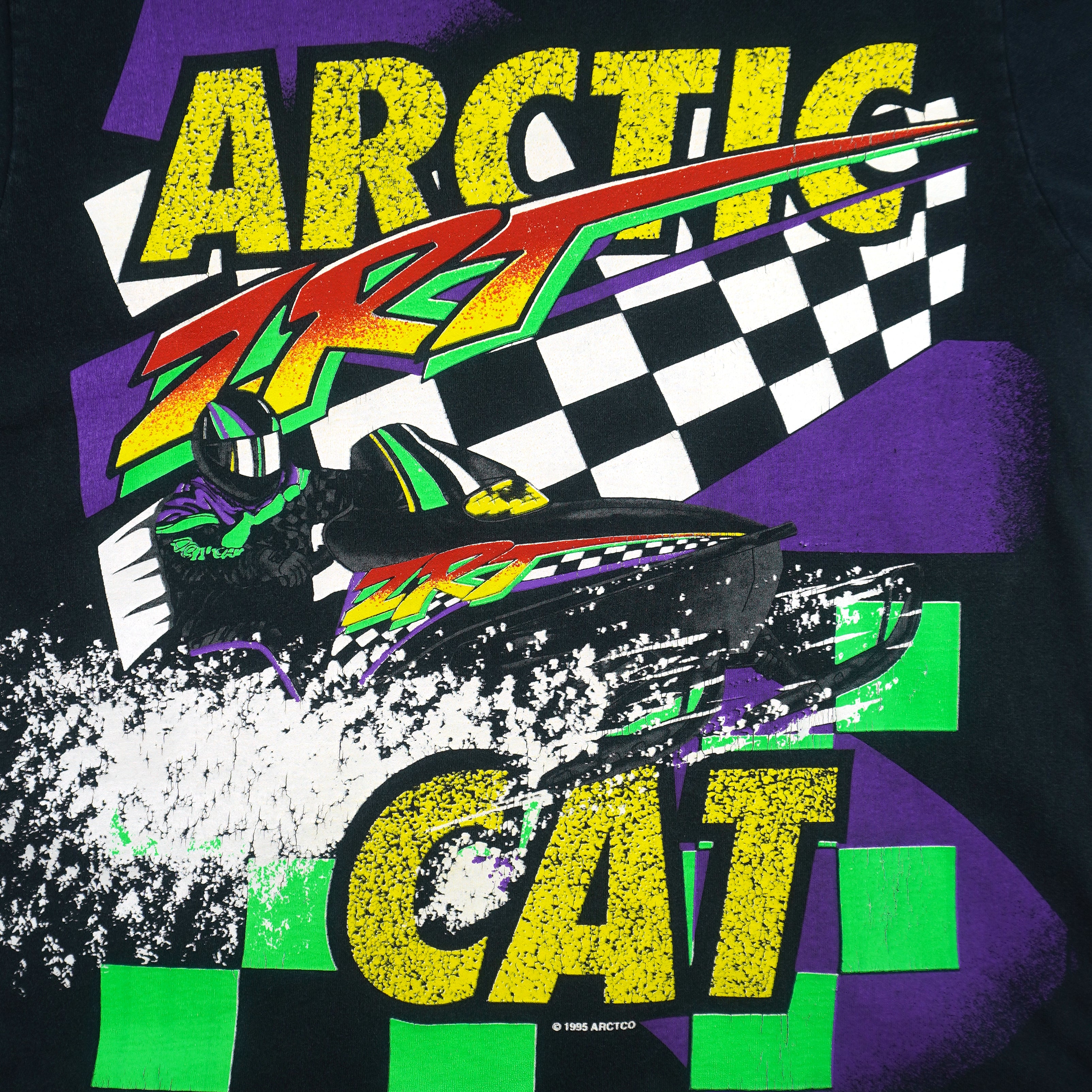 Vintage - Arctic Cat ZR Snowmobile Racing All Over Print T-Shirt 1995 Vintage Retro