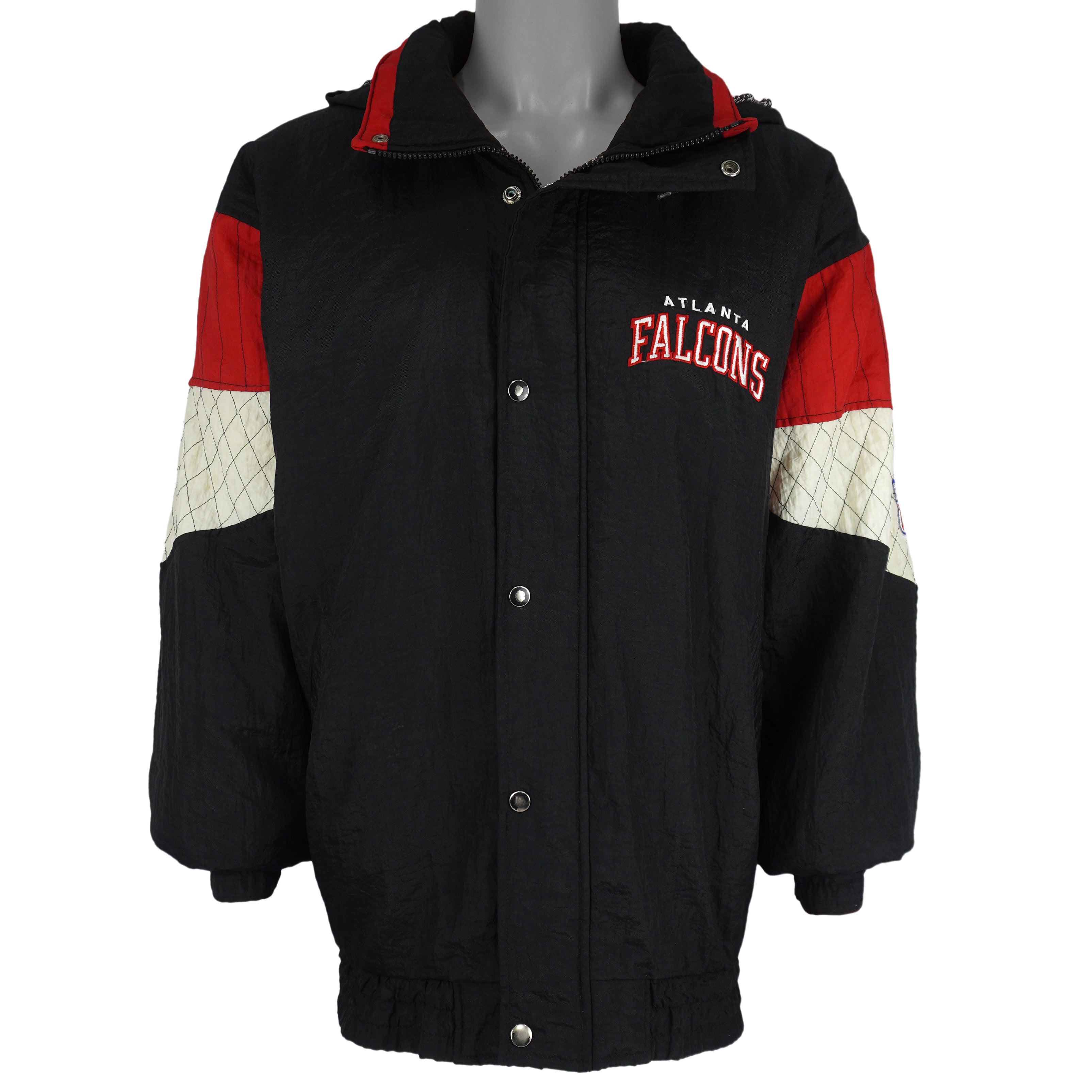 Starter - Atlanta Falcons Hooded Puffer Jacket 1990s X-Large Vintage Retro Football