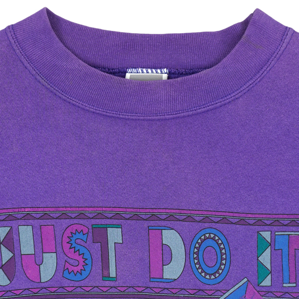 Nike - Just Do It Geometric Crew Neck Sweatshirt 1990s Medium Vintage Retro