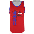 Adidas - Road Runner Spell-Out Sleeveless Shirt 1990s Large Vintage Retro