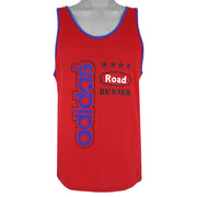 Adidas - Road Runner Spell-Out Sleeveless Shirt 1990s Large Vintage Retro