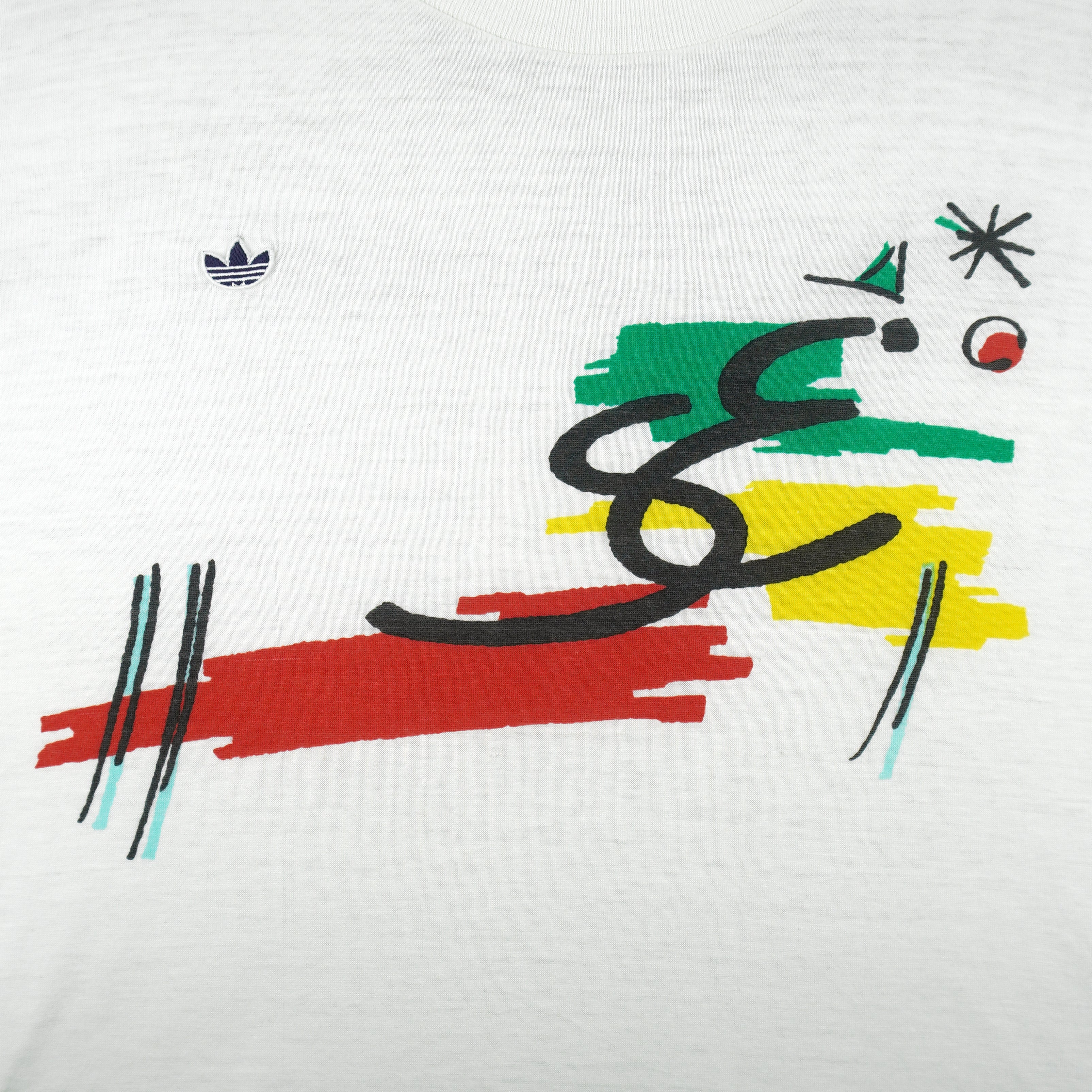 Adidas - Abstract Big Spell-Out T-Shirt 1990s Large Vintage Retro