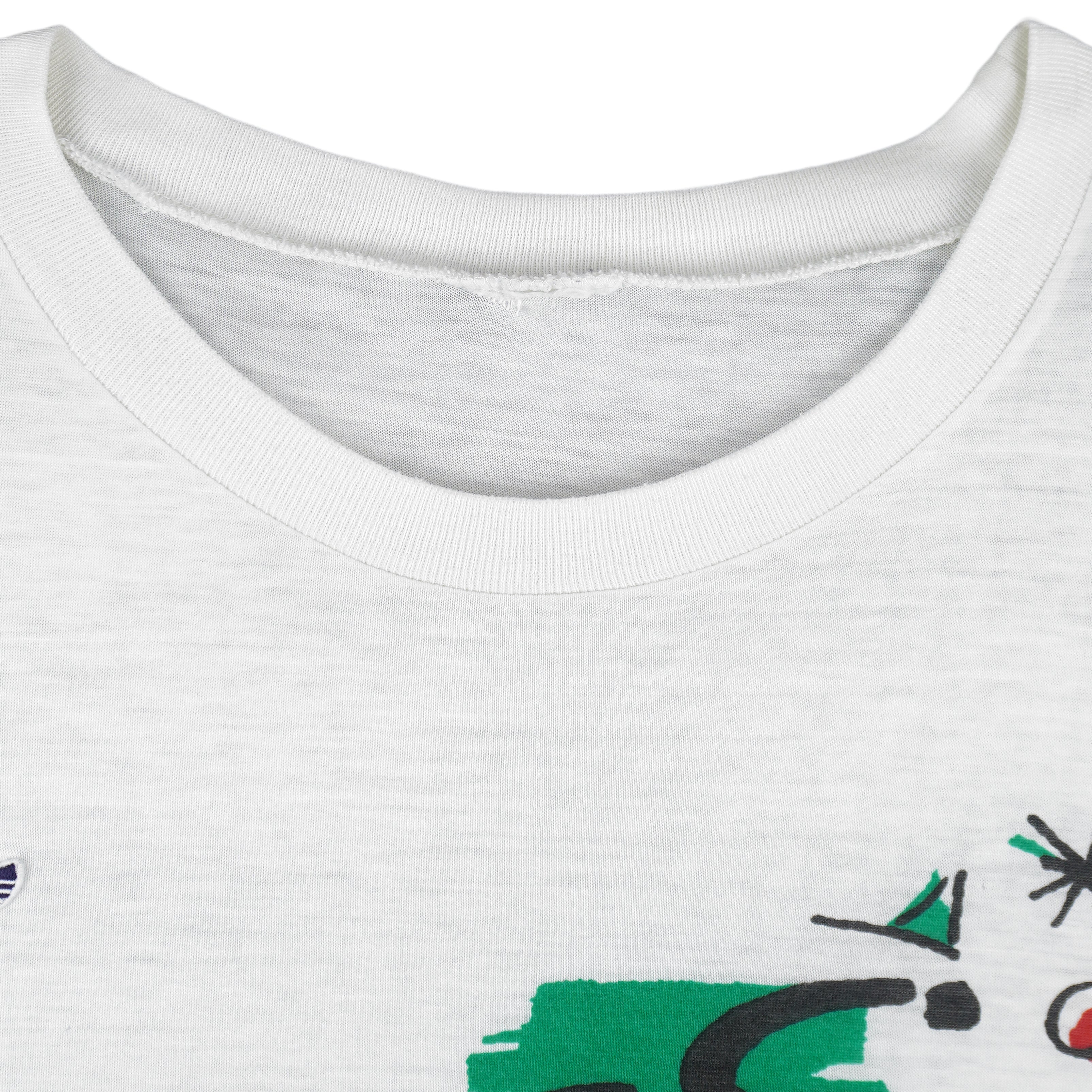 Adidas - Abstract Big Spell-Out T-Shirt 1990s Large Vintage Retro