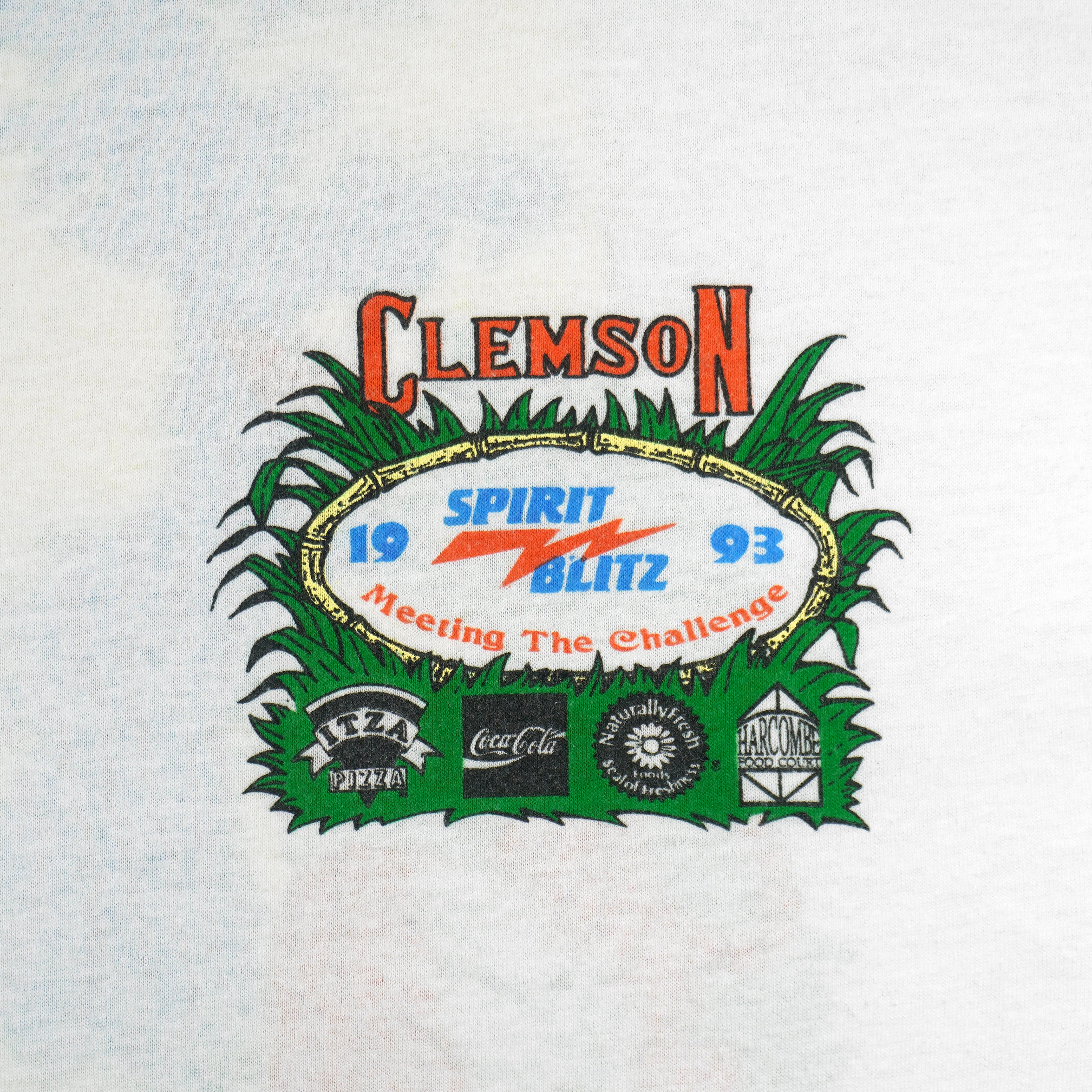 NCAA (Hanes) - Clemson Tiger Republic Spirit Blitz Single Stitch 1993 X-Large Vintage Retro