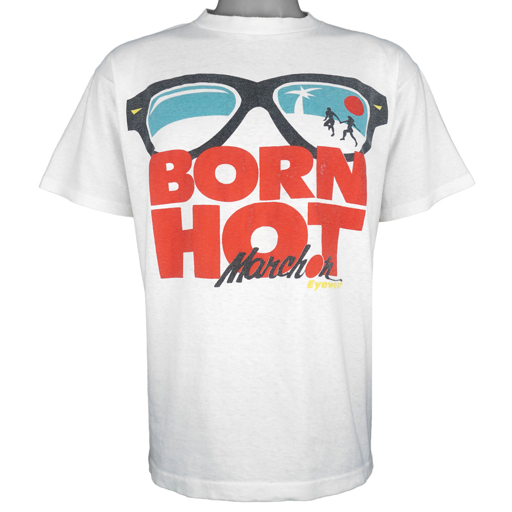 Vintage - Marchon Eyewear Born Hot Spell-Out T-Shirt 1980s X-Large Vintage Retro