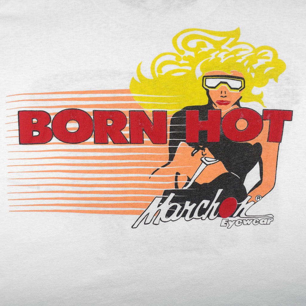 Vintage - Marchon Eyewear Born Hot Spell-Out T-Shirt 1980s X-Large Vintage Retro