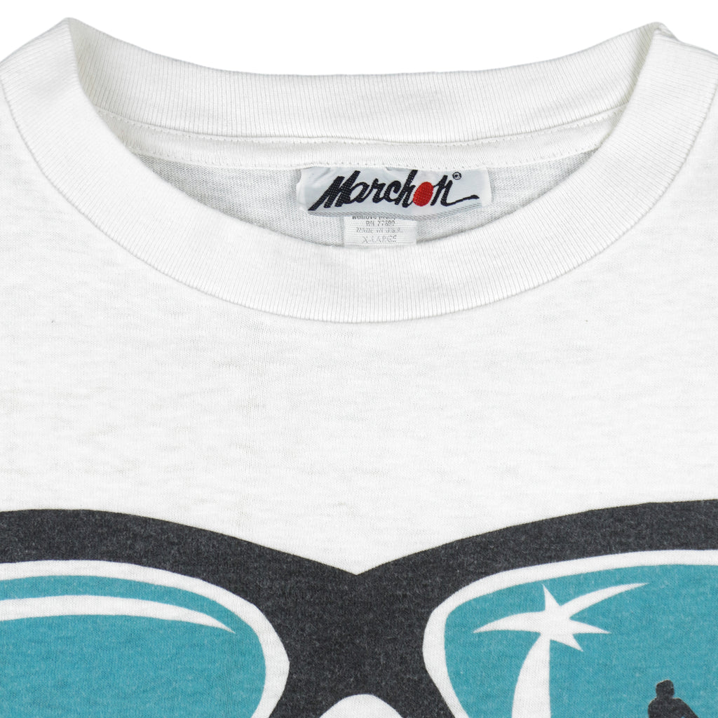 Vintage - Marchon Eyewear Born Hot Spell-Out T-Shirt 1980s X-Large Vintage Retro