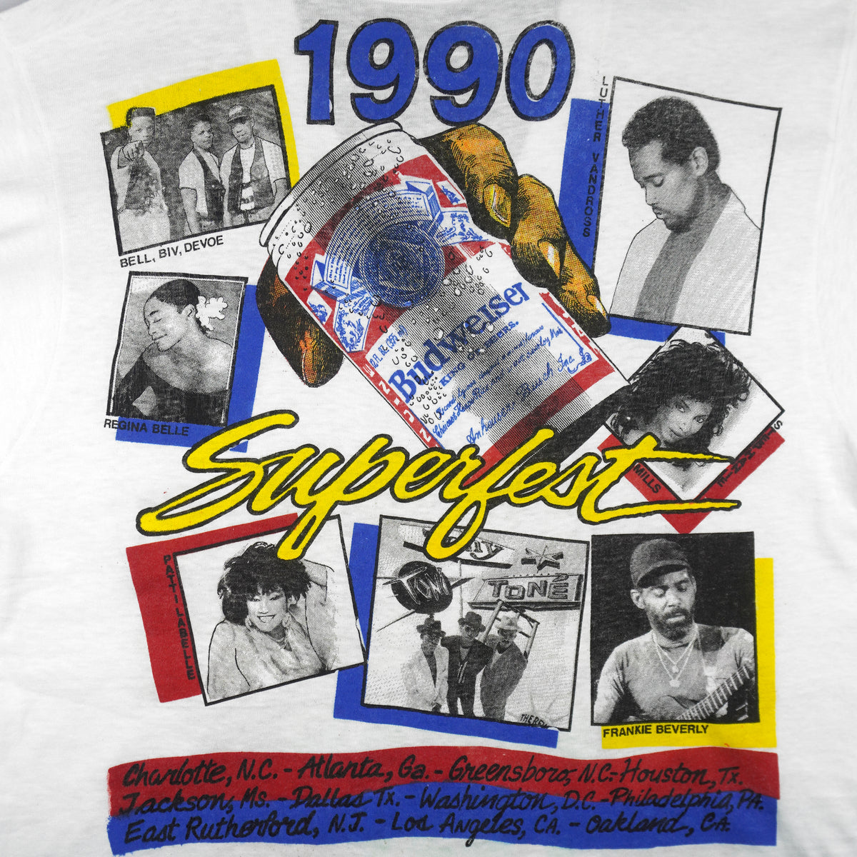 Budweiser - R&B Superfest Single Stitch T-Shirt 1990 Medium Vintage Retro