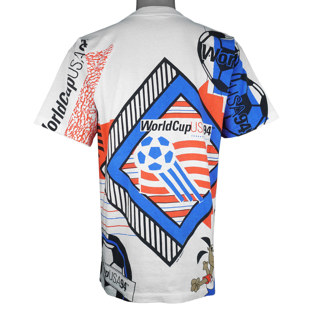 Vintage (Magic Johnson T's) - World Cup USA All Over Print T-Shirt 1994 Large Vintage Retro