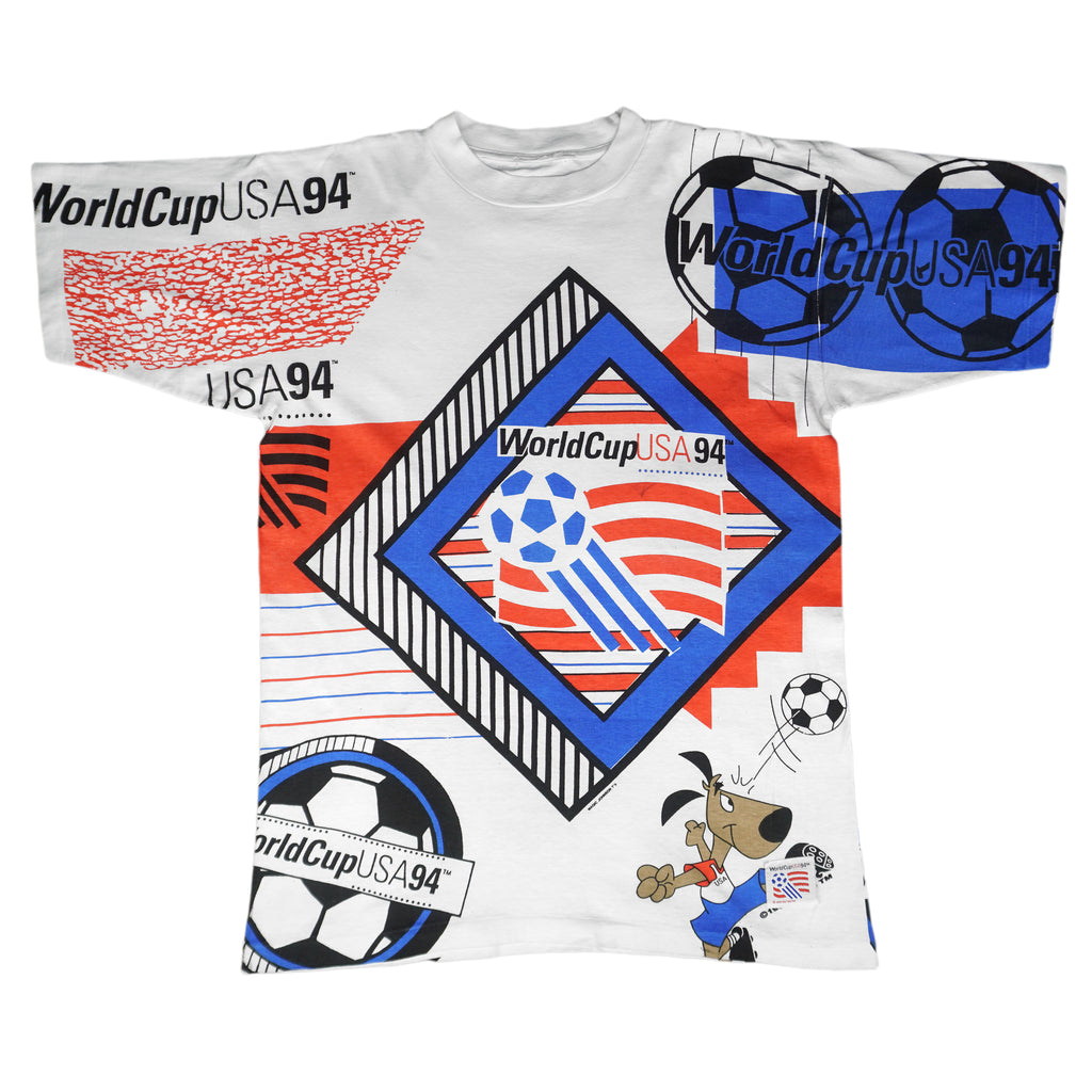 Vintage (Magic Johnson T's) - World Cup USA All Over Print T-Shirt 1994 Large Vintage Retro