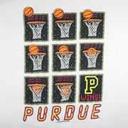 NCAA (Fruit Of The Loom) - Purdue Boilermakers Basketball Win! T-Shirt 1990 Large Vintage Retro Basketball