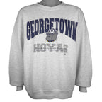 Vintage NCAA - Georgetown Hoyas "Ho-Yas" Spell-Out Crew Neck Sweatshirt 1990s Large in gray
