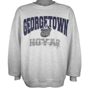 Vintage NCAA - Georgetown Hoyas "Ho-Yas" Spell-Out Crew Neck Sweatshirt 1990s Large in gray