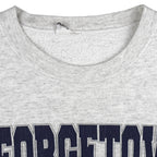 Vintage NCAA - Georgetown Hoyas "Ho-Yas" Spell-Out Crew Neck Sweatshirt 1990s Large in gray