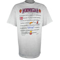 Vintage (Soffe's) - Six Facts Of Norwegian Nationality T-Shirt 1990s Large Vintage Retro