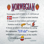 Vintage (Soffe's) - Six Facts Of Norwegian Nationality T-Shirt 1990s Large Vintage Retro