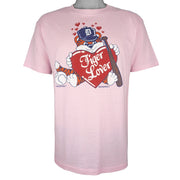 MLB (Hanes) - Pink Detroit Tigers Lover T-Shirt 1985 Large Vintage Retro Baseball