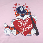 MLB (Hanes) - Pink Detroit Tigers Lover T-Shirt 1985 Large Vintage Retro Baseball