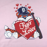 MLB (Hanes) - Pink Detroit Tigers Lover T-Shirt 1985 Large Vintage Retro Baseball