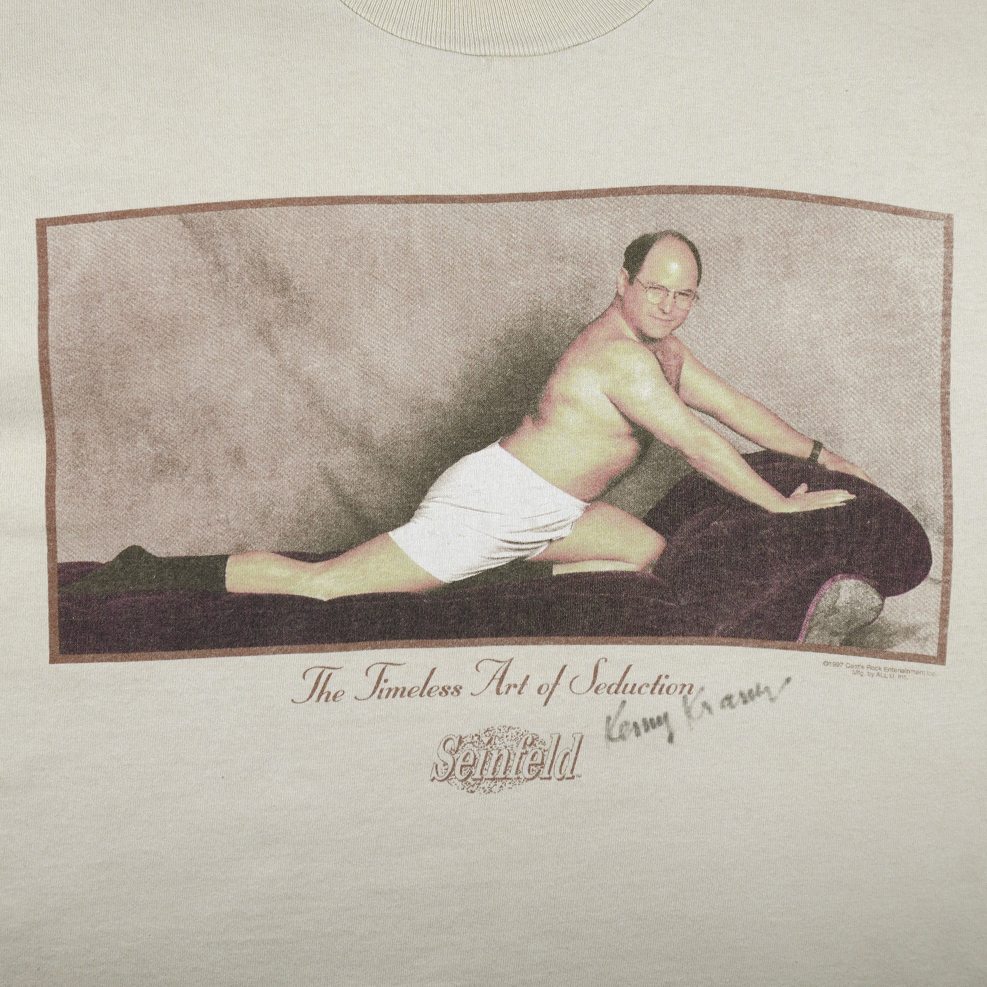Vintage - Seinfeld George Costanza The Timeless Art of Seduction T-Shirt 1997 X-Large Vintage Retro