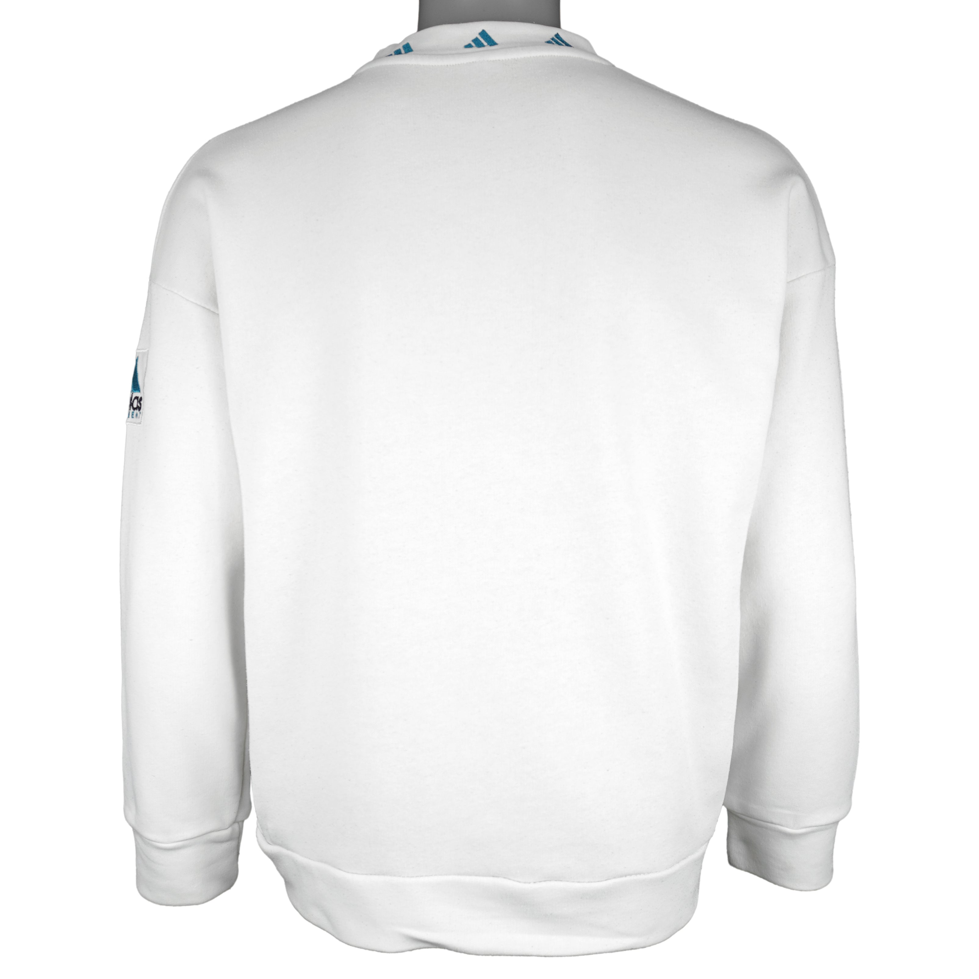 Adidas - Embroidered Logo Crew Neck Sweatshirt 1990s Medium Vintage Retro