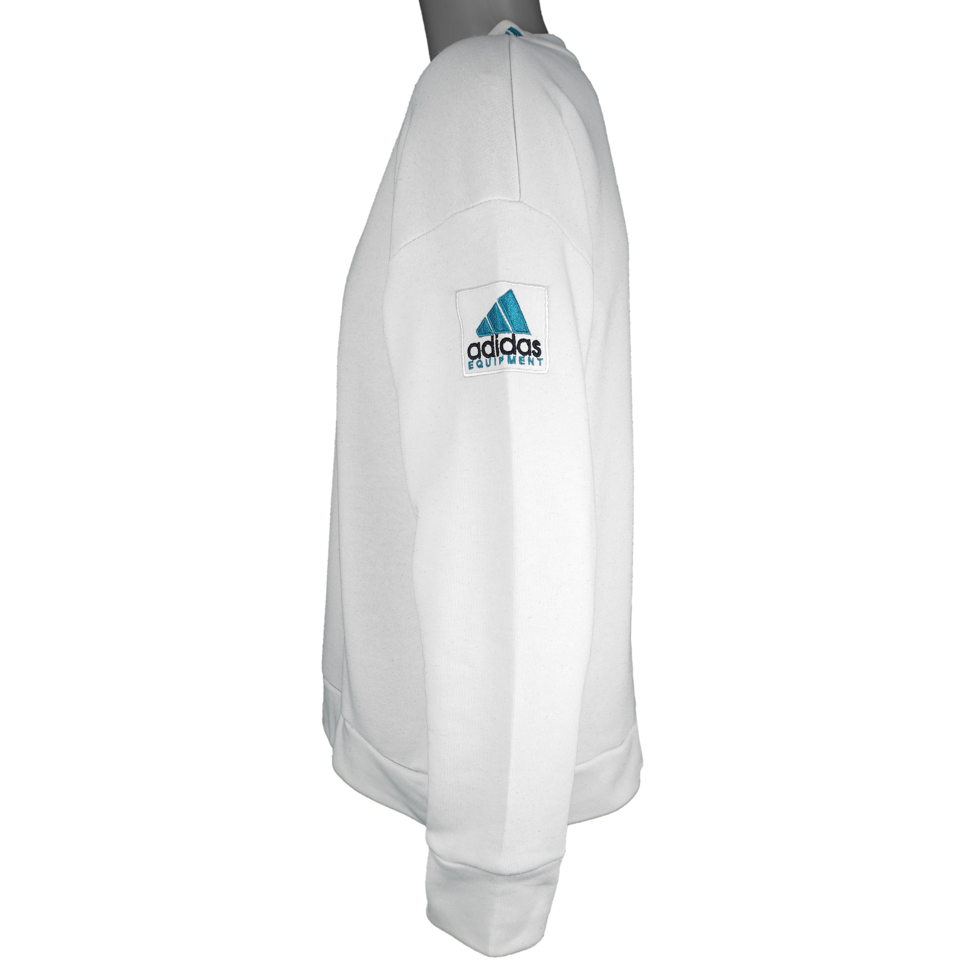 Adidas - Embroidered Logo Crew Neck Sweatshirt 1990s Medium Vintage Retro