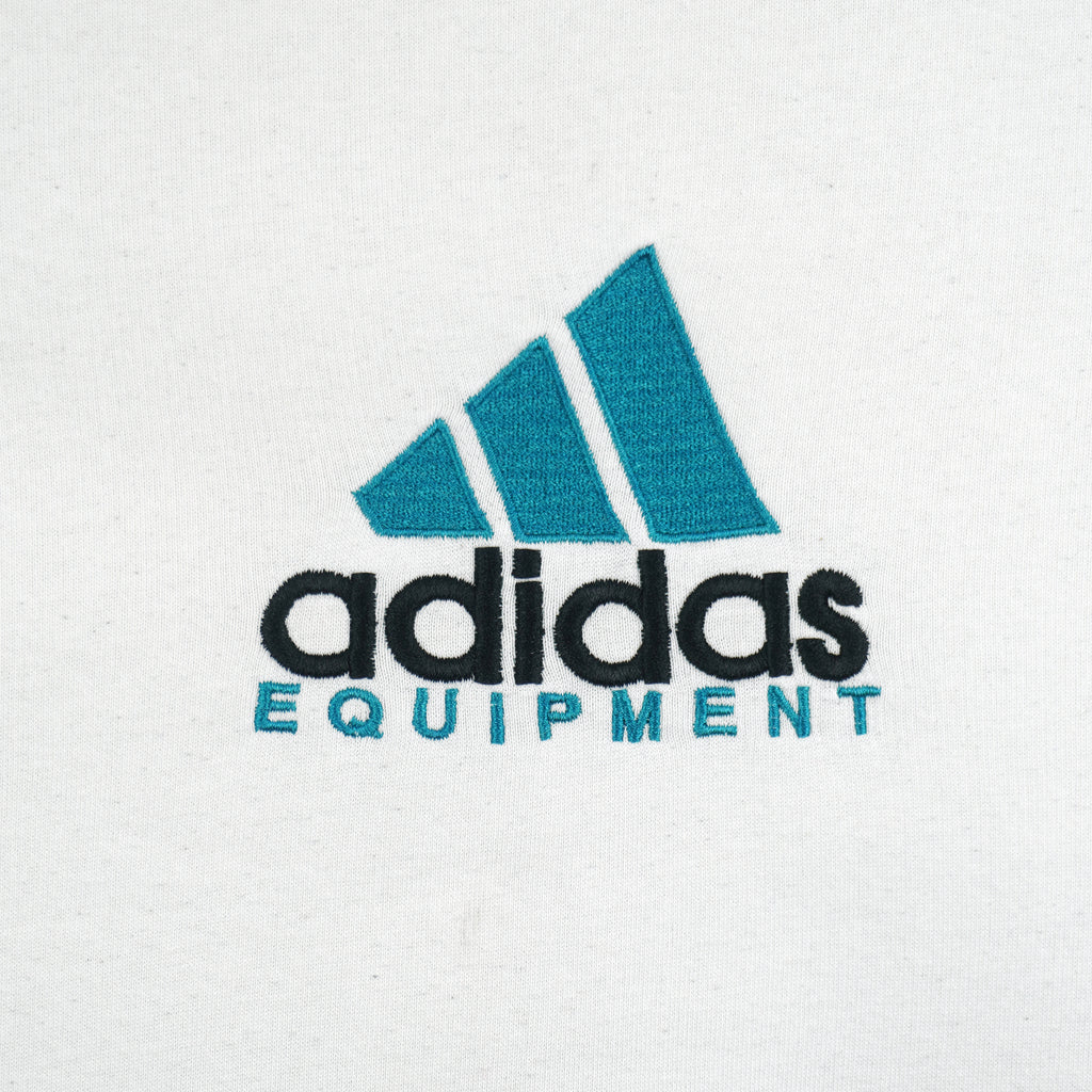 Adidas - Embroidered Logo Crew Neck Sweatshirt 1990s Medium Vintage Retro